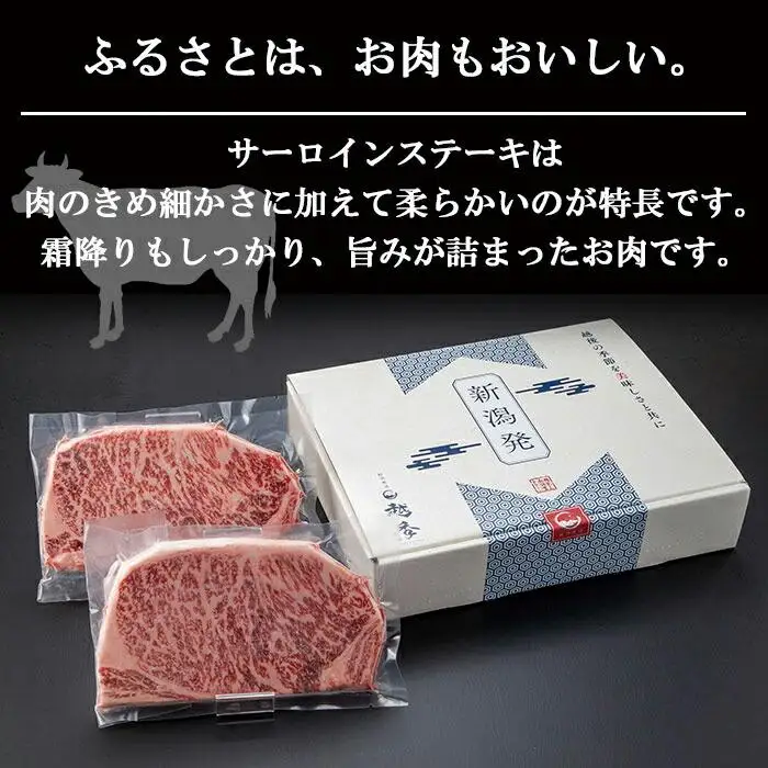 新潟牛 南魚沼産 にいがた 黒毛和牛 サーロインステーキ 200ｇ×2枚 2人前 新潟県 南魚沼市｜チルド
