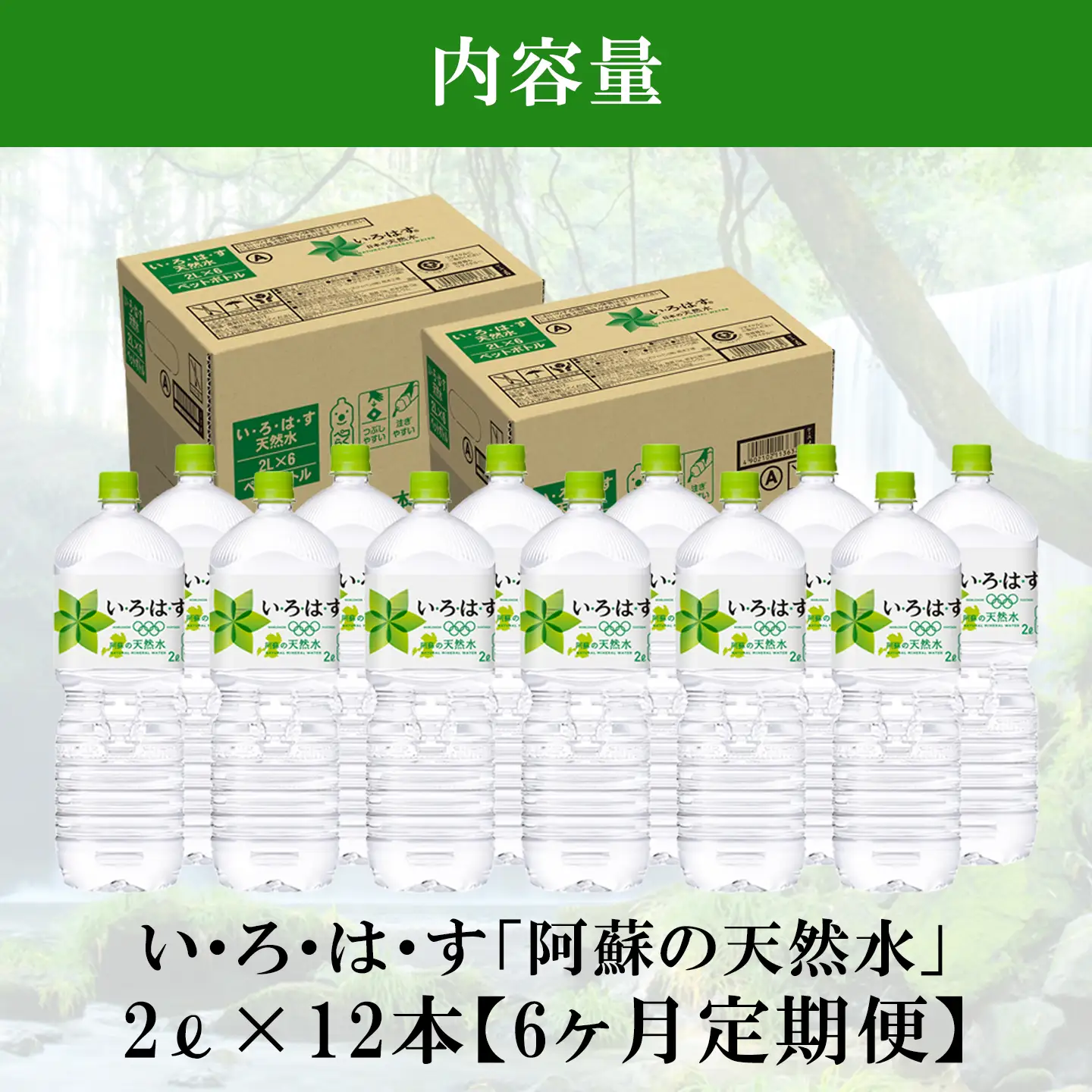 【学びやの里】6回 定期便 い・ろ・は・す 阿蘇の天然水 2L 12本 2ケース 計72本 144L いろはす ILOHAS コカ・コーラ ナチュラルミネラルウォーター 国内ミネラルウォーター 天然水 ミネラルウォーター 地下水 鉱水 九州 熊本 阿蘇 常温配送