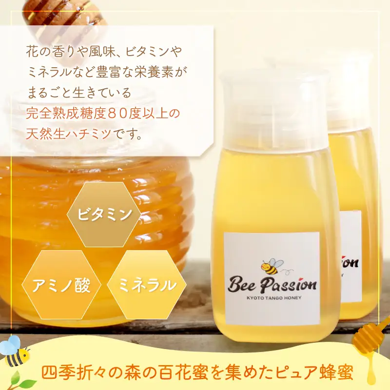 純粋天然はちみつ 百花蜜 300g×2本 ボトル 非加熱はちみつ