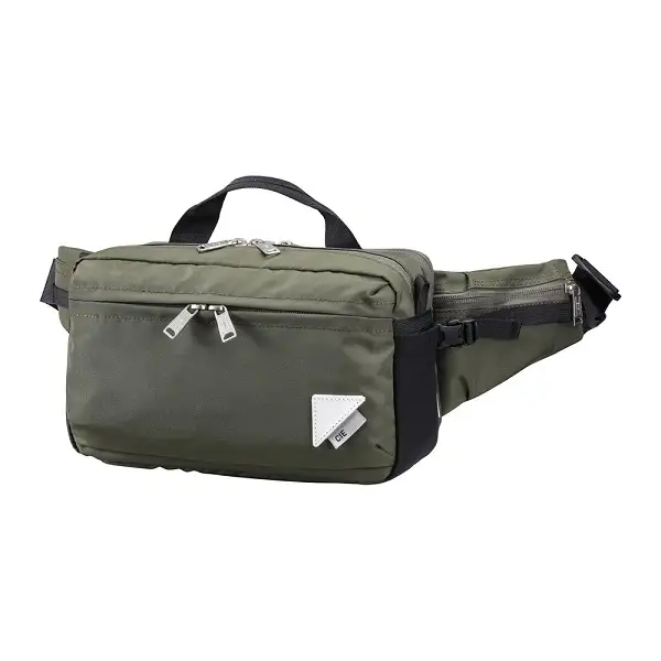 豊岡鞄 CIE WEATHER BODYBAG with MARKET BAG（071954）オリーブ / 木和田正昭商店 撥水 ウエストポーチ ボディバッグ ウエストバッグ メンズ レディース スマートフォン 財布 A5手帳収納 エコバッグ付属