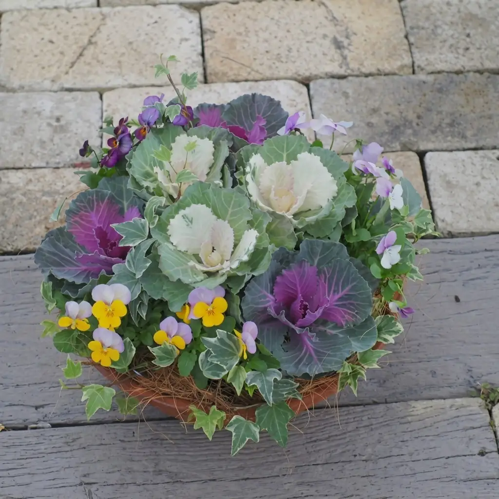 まるでお花のケーキ！葉ボタンの寄せ植え 苗木 