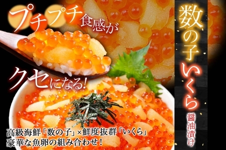 数の子・いくら醤油漬け 100g前後 2パック 計200g イクラ 魚卵 うに ウニ チリ産 冷凍 雲丹 100g前後 2パック 計200g 海鮮丼 送料無料 北海道 弟子屈町 3374