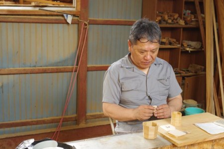 白川郷 酒器 酒器セット ぐい呑み 黒柿 ウレタンクリア仕上げ 手作り 八角 ギフト[S211]