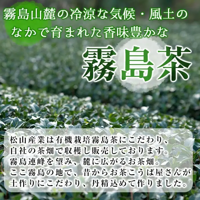 B-100 ほっと！安心安全有機霧島茶・有機霧島紅茶セット(計3種)【松山産業】霧島市 国産 霧島産 べにふうき お茶 茶葉 煎茶 緑茶 銘茶 詰め合わせ 詰合せ