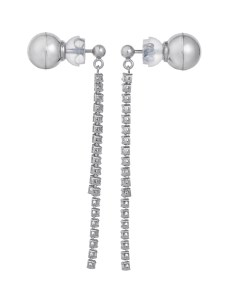 テニスチェーンピアス【flow thread】 プラチナ・0.80ct　TE-1049