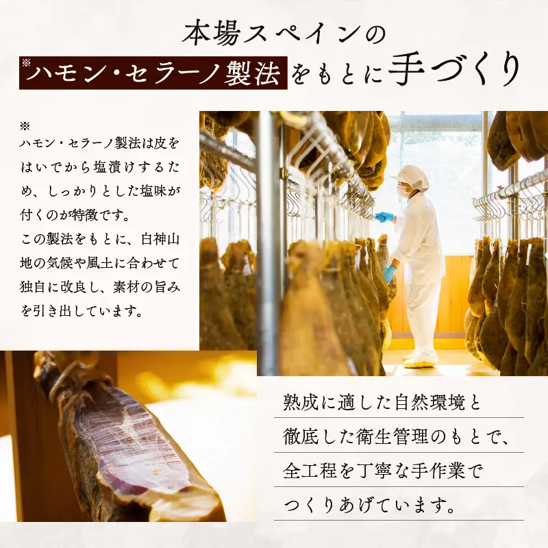 60P018003 白神生ハム熟成食べ比べ（1年熟成50g、2年熟成50g）【 しらかみフーズ】