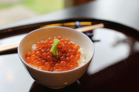 函館冨茂登のいくら醤油漬け（１瓶 化粧箱入り） イクラ 鮭卵 魚卵 醤油漬 海鮮 北海道 はこだて ふるさと_HD043-003