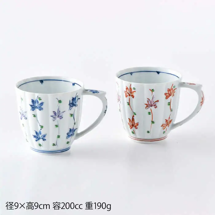 【波佐見焼】花のれん マグカップペアセット 食器 皿 【一夢窯】 スープカップ スープマグ [XE01] 波佐見焼
