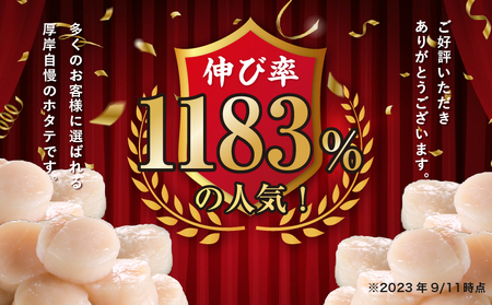 訳あり 冷凍 帆立 貝柱 1.1kg 北海道 厚岸 ほたて ホタテ