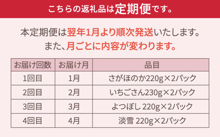 いちご【先行予約 2027年1月〜発送】【4回定期便】いちご 食べ比べ IAP011