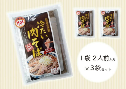 山形名物 冷たい肉そば スープ・鶏肉付 6人前（2人前×3袋） 乾麺 大沼製麺所 そば 蕎麦 麺 乾麺 セット　013-F-ON004