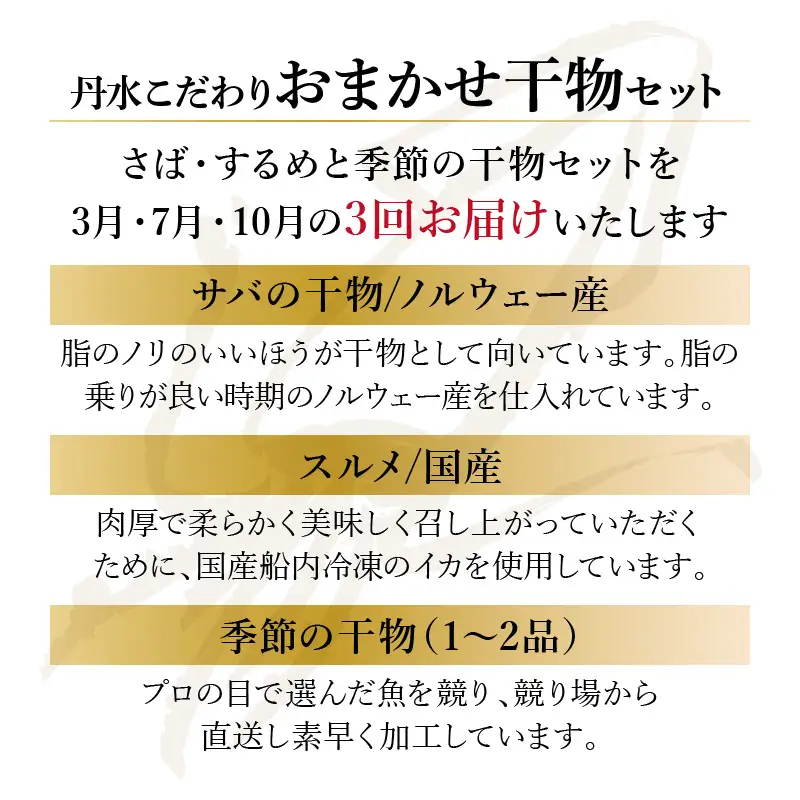 【干物セット】さば&季節の干物 丹水こだわり定期便