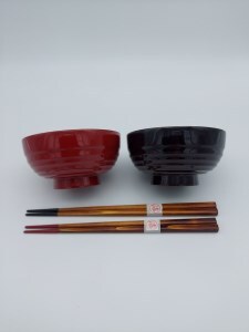 お椀 箸 筋入で持ちやすいお椀と箸セット [H2-5701]