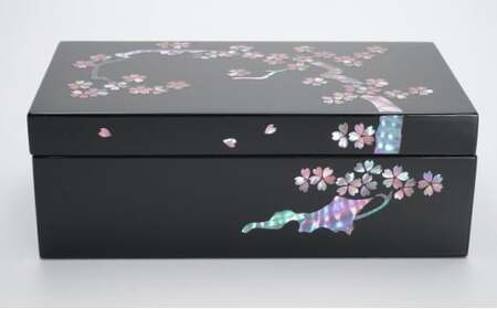 【高岡漆器】宝石箱 桜花 螺鈿 民芸品 工芸品 伝統技術  FAD-0717