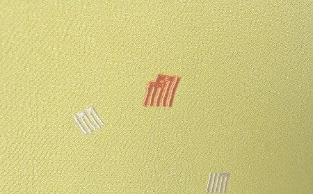 帯揚げ　黄色に源氏香の刺繍 和装 民芸品 工芸品 伝統技術 篠原縫製