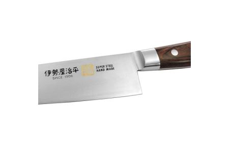 H35-25 牛刀包丁180mm 伊勢屋治平 モリブデン鋼 口金付 マホガニーパッカー柄 (B-3)