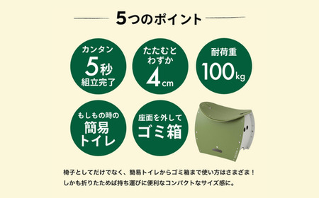 折りたたみイス PATATTO350+ オリーブ色