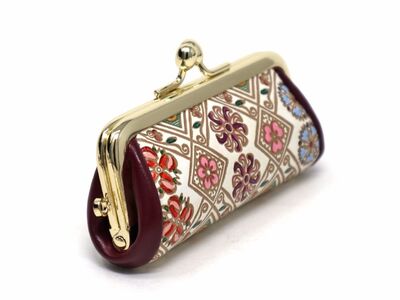 【文庫屋大関】印鑑ケース　花菱【皮革工芸品】 ファッション小物 民芸品 