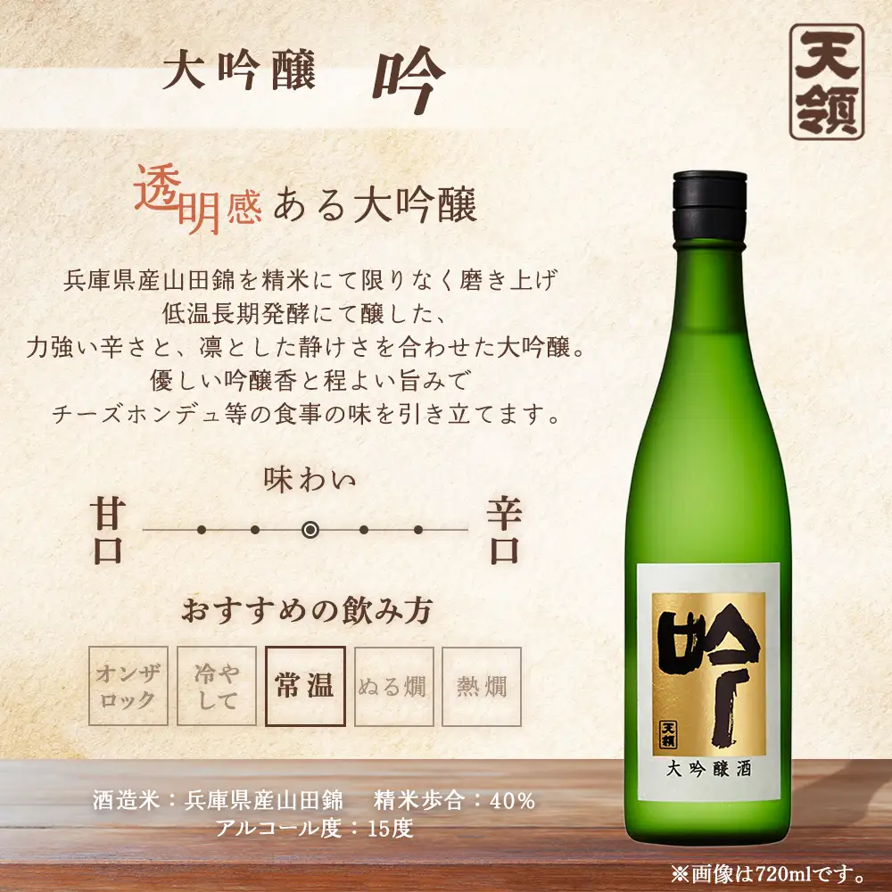 「大吟醸」セット 大吟醸 天禄拝領（720ml×1本）/大吟醸　吟（720ml×1本）【2-16】