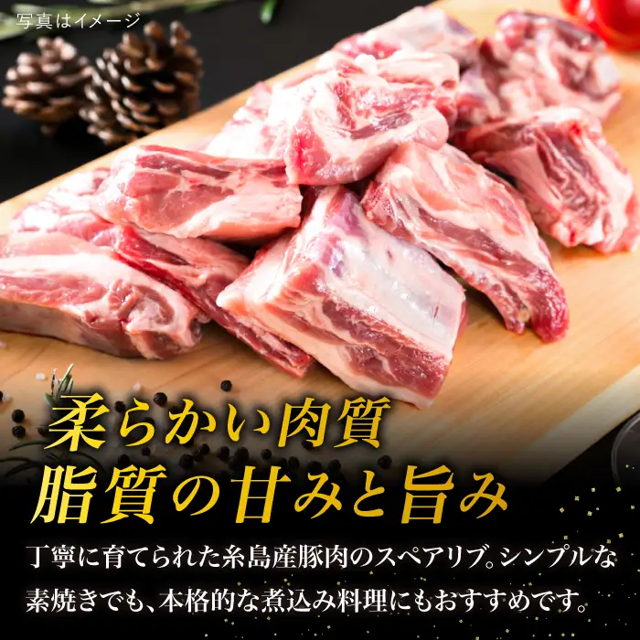 【バーベキュー/煮込み用】 約1.2kg 糸島産豚肉 スペアリブ 糸島市/糸島ミートデリ工房[ACA093]