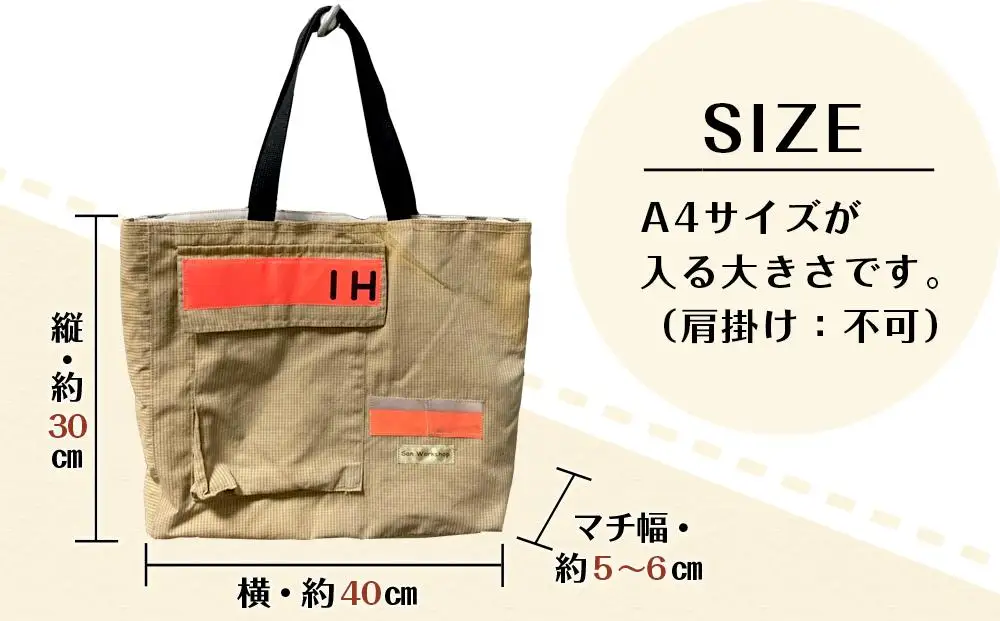 防火衣リメイクバッグ