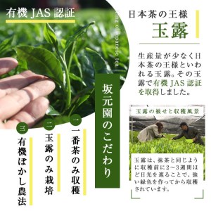 a3-177 鹿児島県産有機玉露 坂元園オーガニック玉露お試しセット 計230g