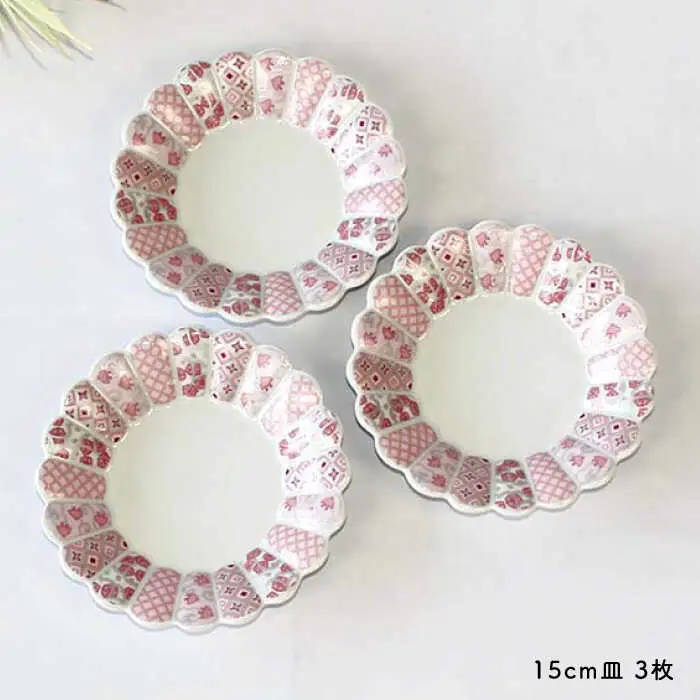 【波佐見焼】花離宮 15cm 丸皿 3枚セット 食器 皿 【石丸陶芸】 [LB69]  波佐見焼