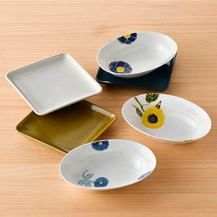 【波佐見焼】オリジナルセットアップ商品 楕円鉢 角皿 食器 皿 【大貴セラミックス/舘山堂】 [NB76] 波佐見焼
