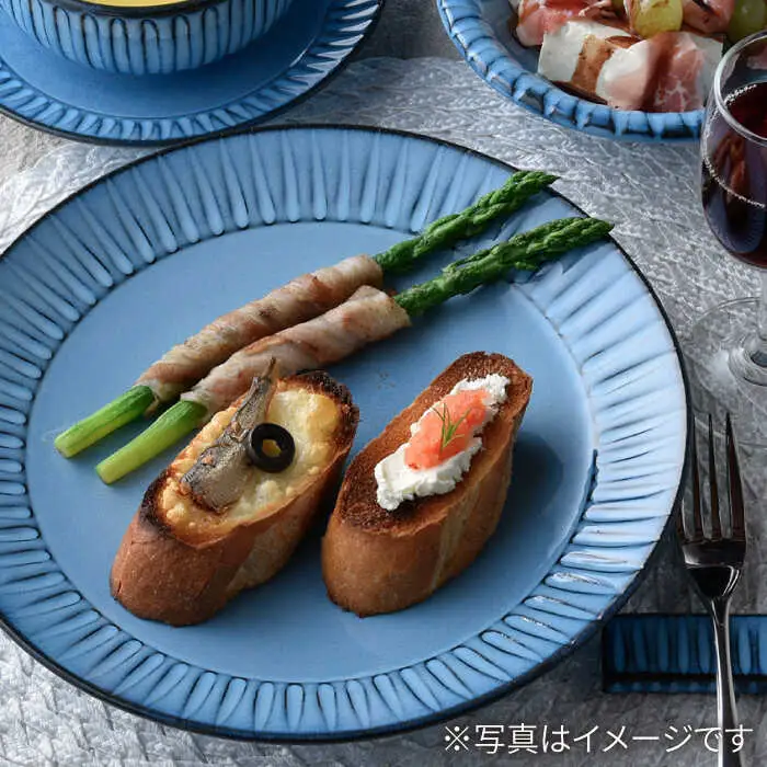 【波佐見焼】蒼鎬 プレート 大小3枚セット 取り皿 大皿 食器 【利左エ門窯】 [QB46]  波佐見焼