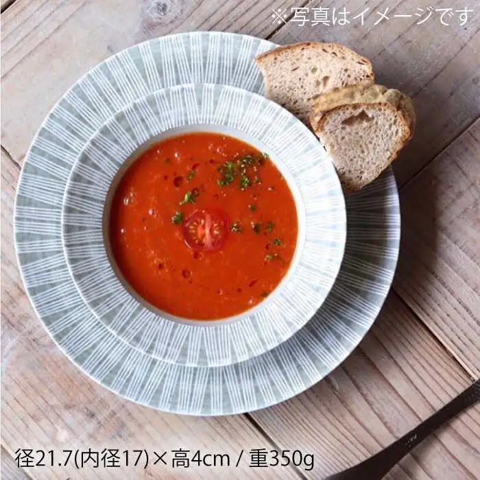 【波佐見焼】Shabby chic style カレー皿 2枚セット（ライトグレー）パスタ皿 食器 【和山】 [WB94]  波佐見焼