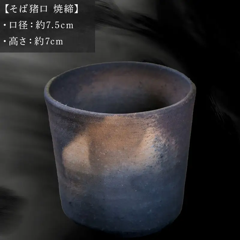 唐津焼 そば猪口 焼締 中野政之作