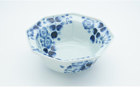 山口洋一工房 辻が花八角7.5寸鉢 有田焼 dh003