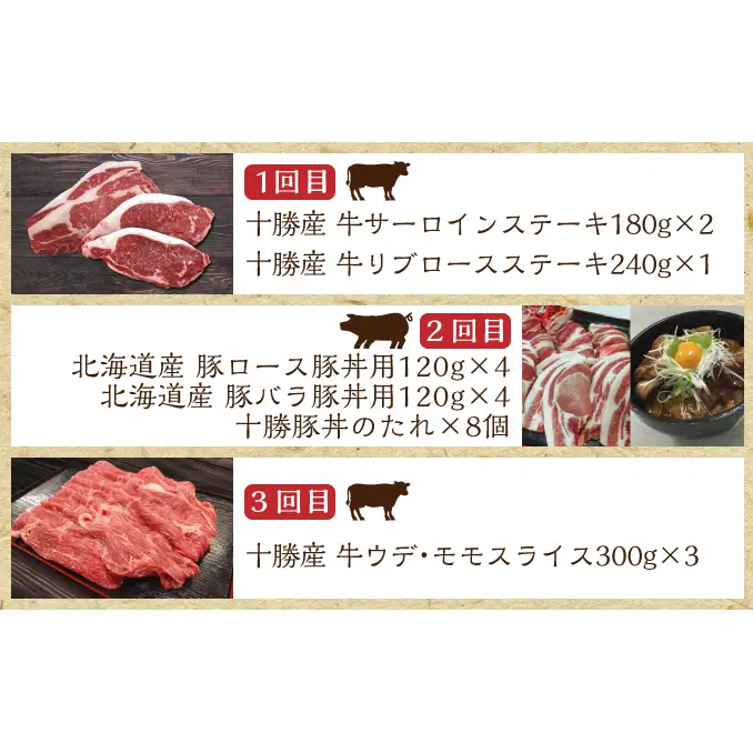 定期便 全6回 北海道産 豚肉 牛肉 セット ハンバーグ