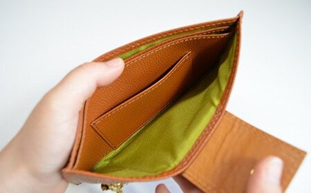 スマート長財布（シュリンクレザー・キャメル）　BK004
