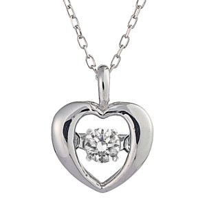 ダンシングストーンダイヤペンダント(ネックレス)【petit mine】10金ホワイトゴールド・0.05ct　D10-0016