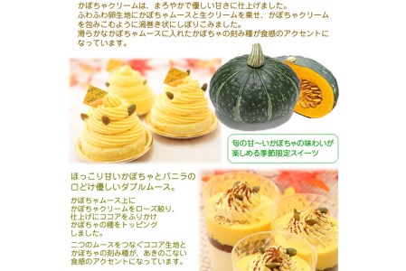 ＜ 11月10日までの受付 ＞ 北海道 かぼちゃのケーキペアセット 北海道新ひだか町のオリジナルケーキ