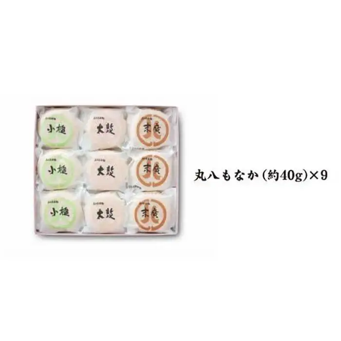 【３種の賑やかな味わい】丸八もなか9個入 和菓子