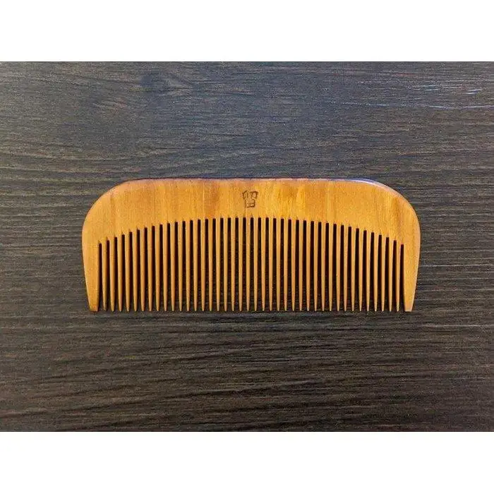 つげ櫛の櫛留商店　本つげ材すす櫛（中歯）袋付　※約９．８cm