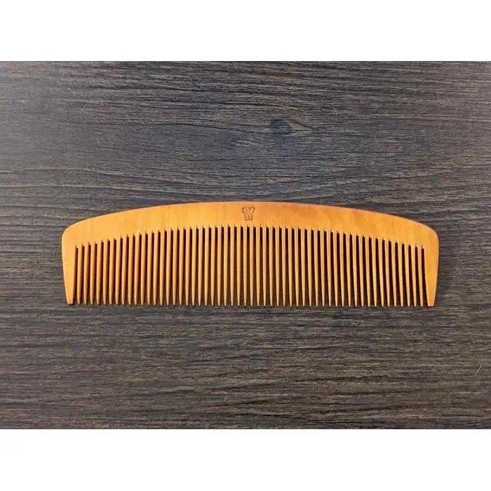 つげ櫛の櫛留商店　本つげ材とき櫛（中歯）袋付　※約１３cm