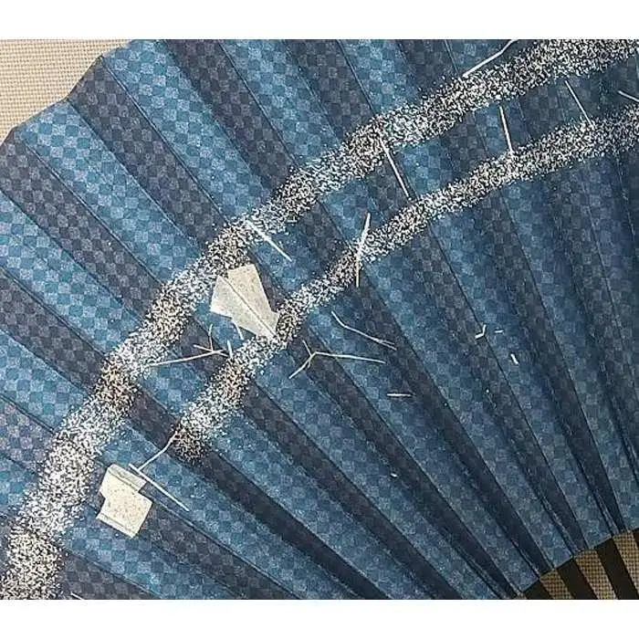8寸25間  黒染骨  紺地銀箔散らし  紳士用