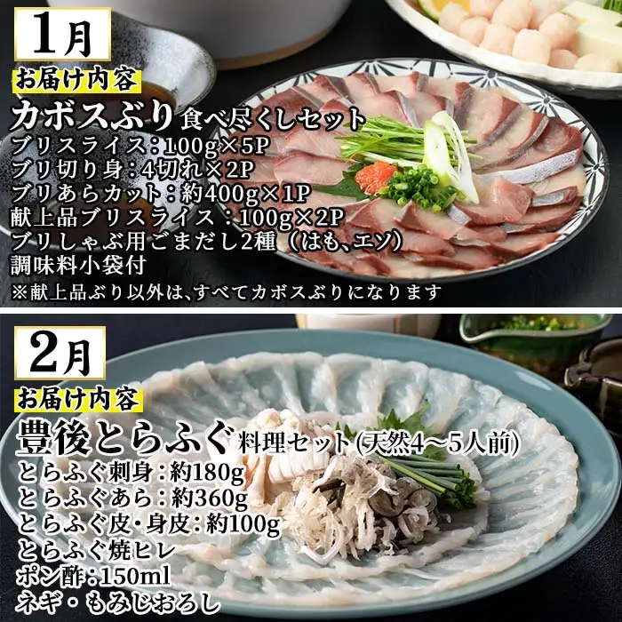 ＜先行予約受付中！2027年1月中旬より配送開始予定＞＜定期便・全4回＞味力全開！佐伯の極み 冬春定期便(月1回お届け) 鰤 ブリ とらふぐ 刺身 ふぐ 鍋 ステーキ ヒレ サーロイン しゃぶしゃぶ 焼肉 セット 【BR119】【佐伯市ふるさと納税事業者協議会】