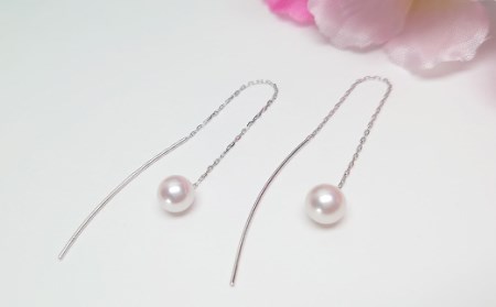 シルバー アコヤ真珠 6mm カーブピアス 真珠 アクセサリー