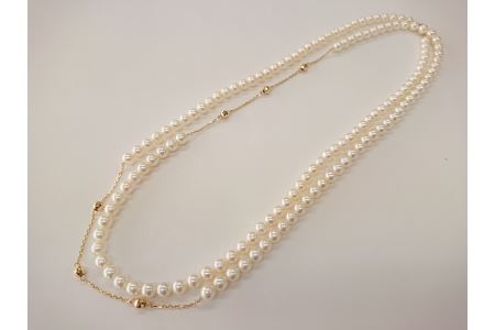 志摩産アコヤ真珠 K18 ベビー玉入りネックレス