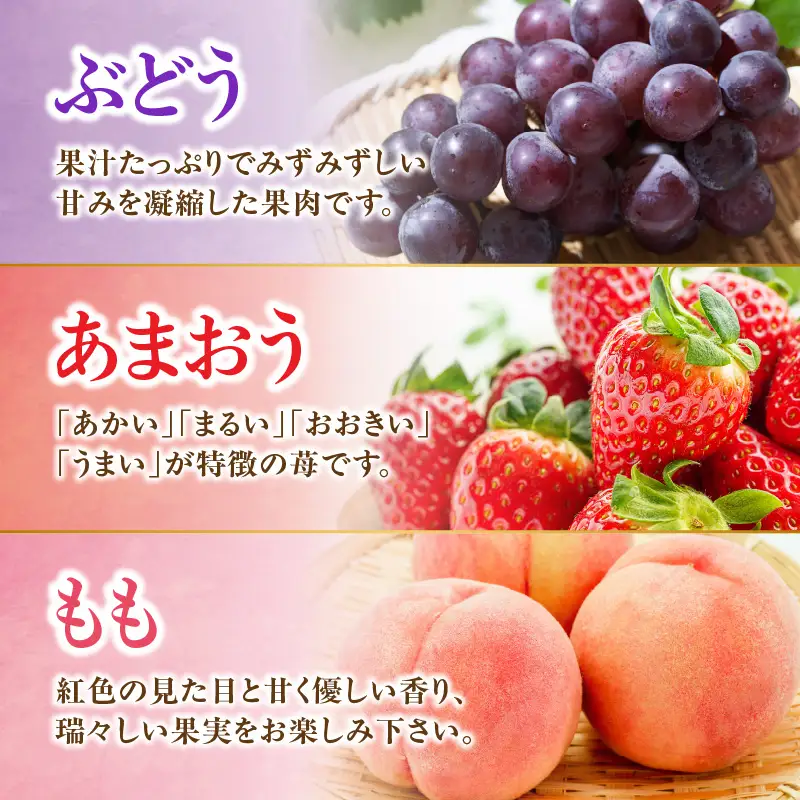 九州・福岡フルーツ王国八女 旬のフルーツ定期便【全3回】H ＜配送不可：北海道・沖縄・離島＞ フルーツ 定期便 あまおう もも ぶどう 季節のフルーツ 果物 おすすめ セット 産地直送 福岡県 八女市 072-T007