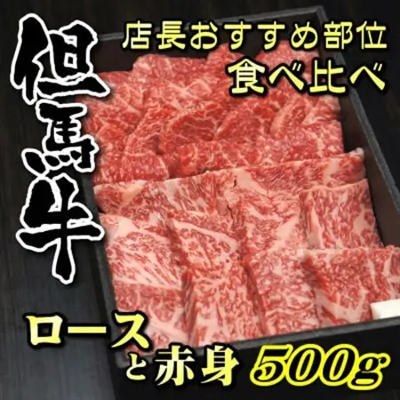 但馬牛ロースと赤身 店長おすすめ部位 食べくらべ 500g【配送不可地域：離島】【1242705】