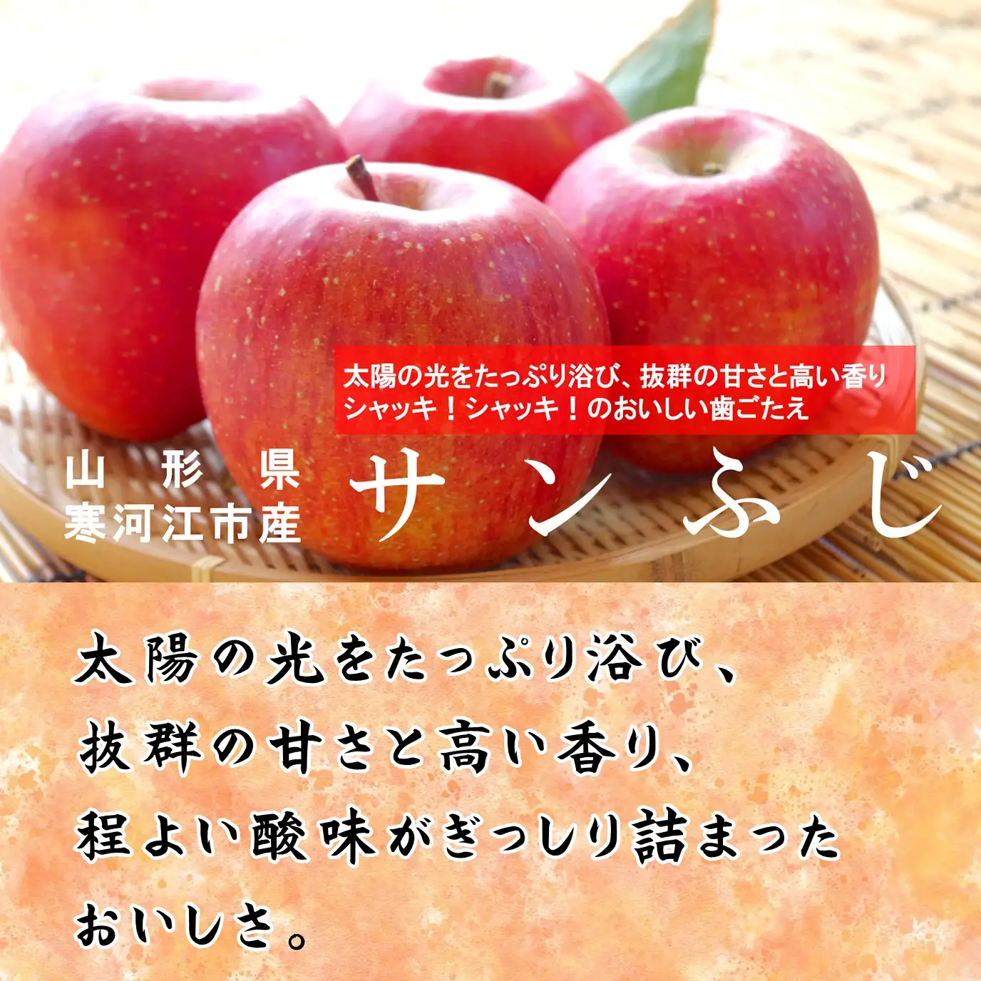 令和8年産 りんご サンふじ 3kg 秀品 山形県産 【2026年11月下旬頃から12月下旬頃発送予定】　013-B-CS005