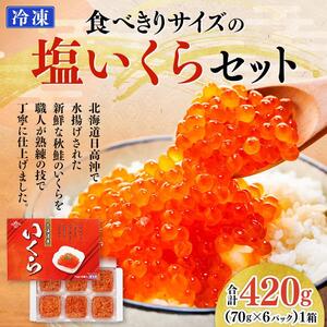 【北海道から贅沢品を発送】　食べきりサイズの塩いくらセット（70g×6パック）いくら ●