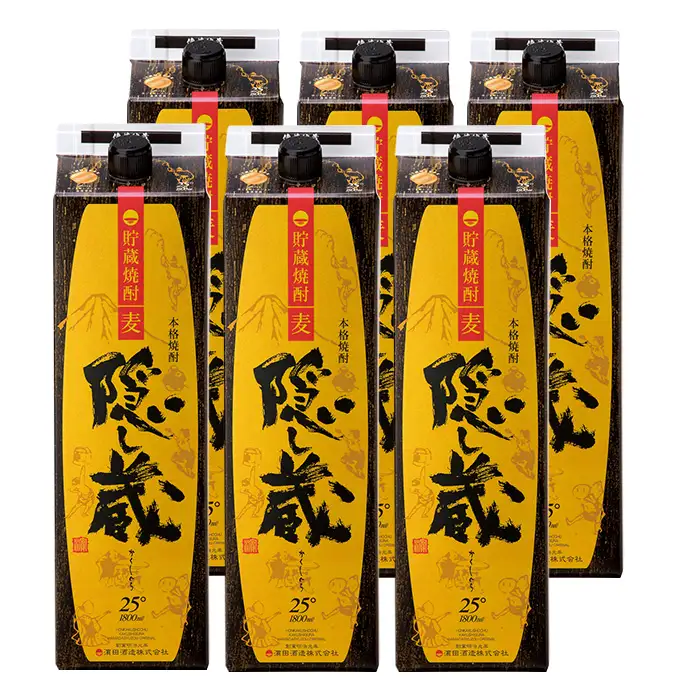 麦焼酎 隠し蔵 1.8L×6本 紙パック 焼酎【99-003-34】