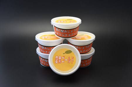道の駅オリジナル「愛南ゴールドアイスクリーム」8個アイスアイスクリームシャーベットデザートスイーツお菓子食品冷凍みかん蜜柑柑橘河内晩柑さっぱり 愛南総研 道の駅MIC