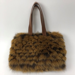 ブルー フォックス トート・バッグ／豪華 毛皮 リアルファー 綺麗目 上品 お洒落 ファッション かばん